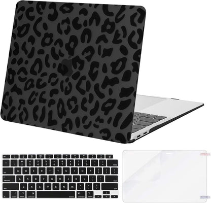 MOSISO Compatible with MacBook Air 13 inch Case 2018-2022 Release A2337 M1 A2179 A1932 Retina Display, Plastic Leopard Grain Hard Shell Case&Keyboard Cover&Screen Protector