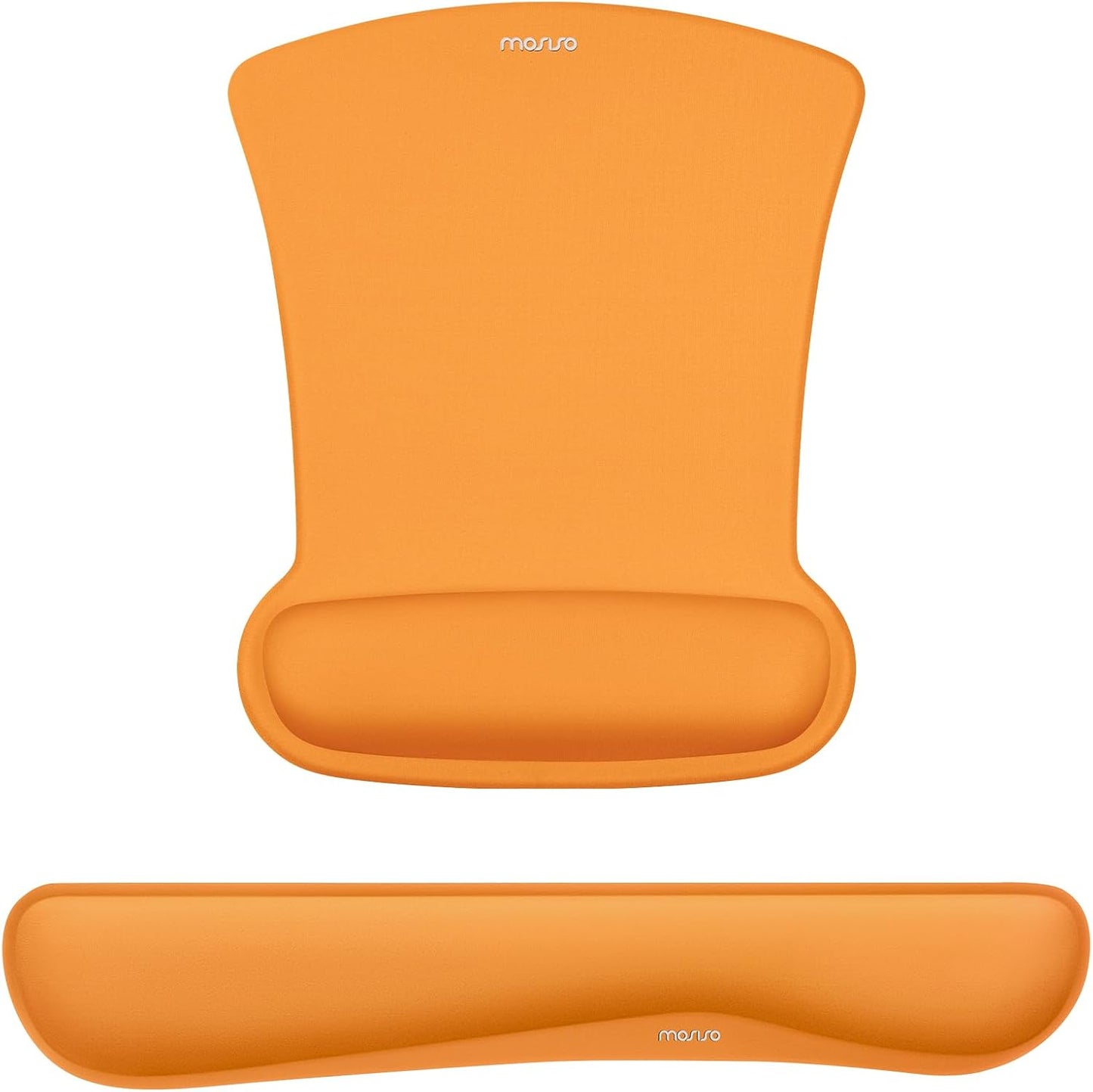 MOSISO Wrist Rest Support for Mouse Pad & Keyboard Set, Ergonomic Mousepad Non-Slip Base Home/Office Pain Relief & Easy Typing Cushion with Neoprene Cloth & Raised Memory Foam