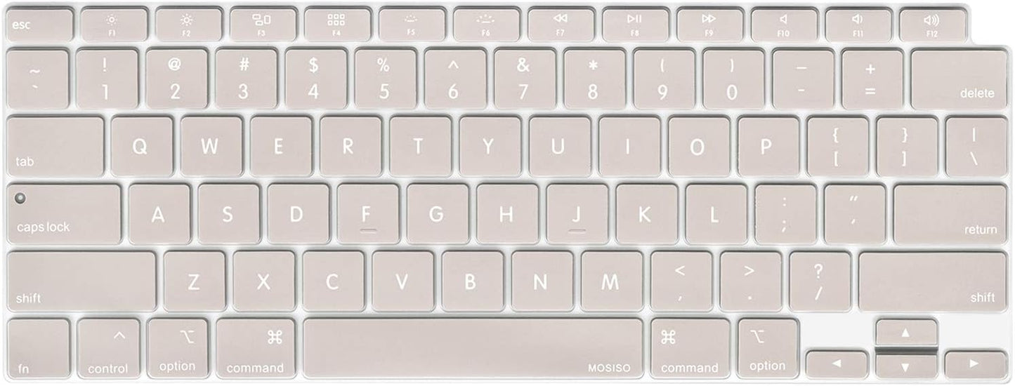 MOSISO Keyboard Cover Compatible with MacBook Air 13 inch 2022 2021 2020 Release A2337 M1 A2179 Retina Display with Touch ID Backlit Magic Keyboard, Waterproof Protective Silicone Skin, Black