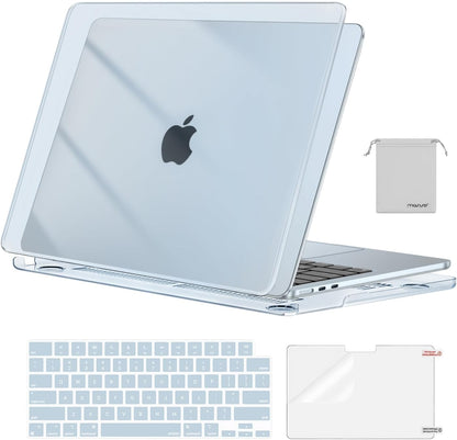 MOSISO Compatible with MacBook Air 13 inch Case M2-M5 2022-2026 A3449 A3240 A3113 A2681, 4 in 1 Protective Kit: Hard Shell, Keyboard Cover, Screen Film & Storage Pouch