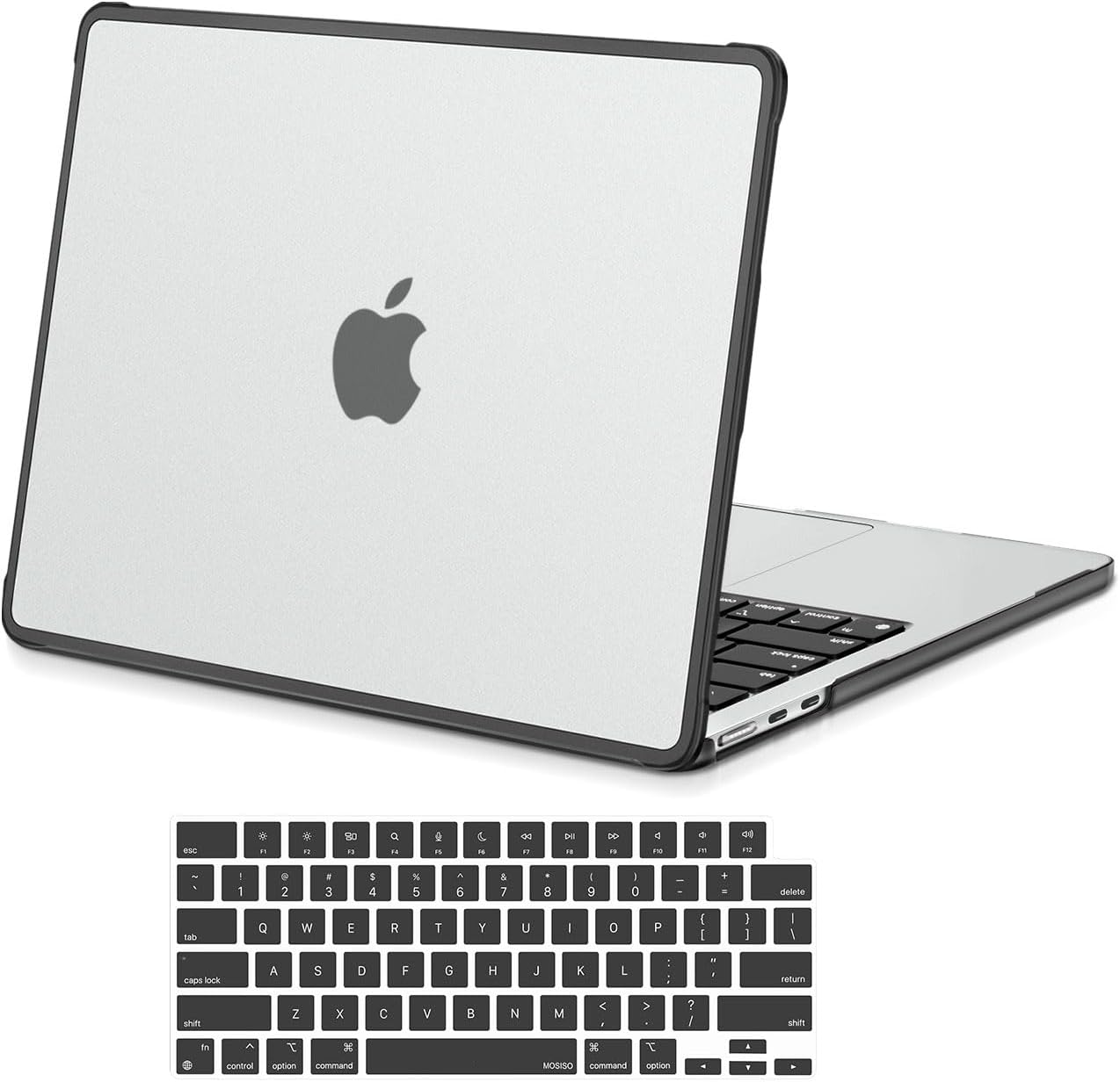 MOSISO Compatible with MacBook Air 13 inch Case M5 2026 M4 2025 M3 M2 2024-2022 A3449 A3240 A3113 A2681, 2 in 1 Kit Seamlessly Closes Reinforced TPU Surround Shell for MacBook Air 13.6, Black mysite