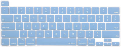 MOSISO Keyboard Cover Compatible with MacBook Pro 13 inch M2 2023, 2022, 2021 2020 M1 A2338 A2289 A2251&Compatible with MacBook Pro 16 2020 2019 A2141 Touch ID,Protective Silicone Skin, Airy Blue