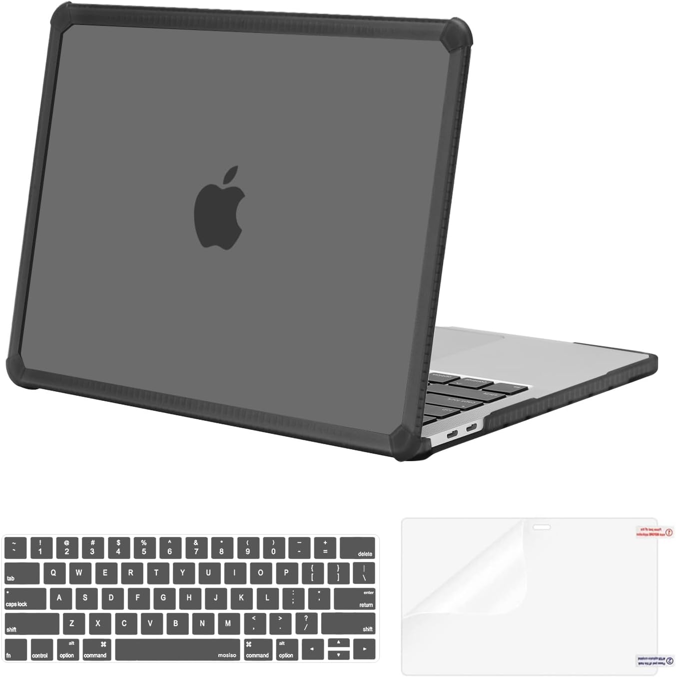 MOSISO Crack-Resistant Cover Compatible with MacBook Pro 13 inch Case M2 2026-2016 A2338 M1 A2251 A2289 A2159 A1989 A1708 A1706,Heavy Duty Shell with TPU Bumper&Keyboard Cover&ScreenFilm