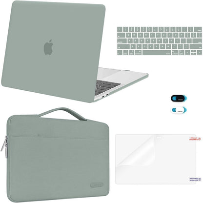 MOSISO Compatible with MacBook Pro 13 inch Case M2 2026, 2025, 2024-2016 A2338 M1 A2251 A2289 A2159 A1989 A1708 A1706, Plastic Hard Case&Bag&Keyboard Skin&Webcam Cover&Screen Protector, Avocado Green