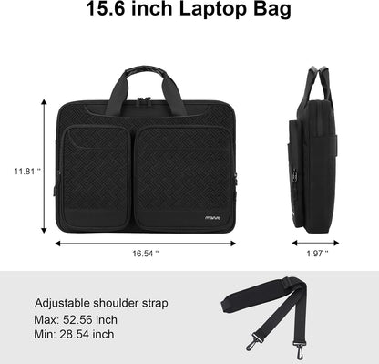 MOSISO Unisex Padded Laptop Shoulder Messenger Bag,15‑16‑Inch,Multi‑Zipper‑Pockets,Removable‑Strap & Rear Trolley‑Sleeve