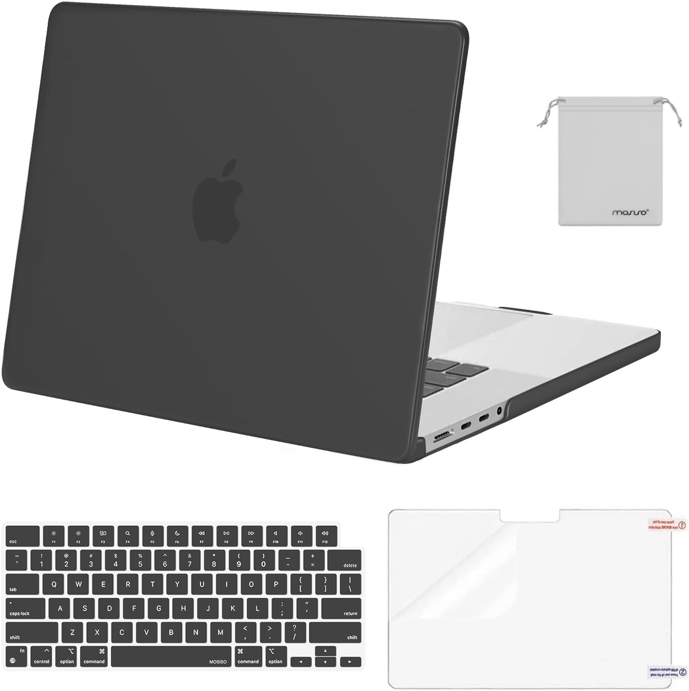 MOSISO Compatible with MacBook Pro 16 inch Case M5 2026 M4 2025 M3 M2 M1 2024-2021 A3429 A3428 A3403 A3186 A2991 A2780 A2485, Protective Hard Shell&Keyboard Cover&Screen Film&Pouch