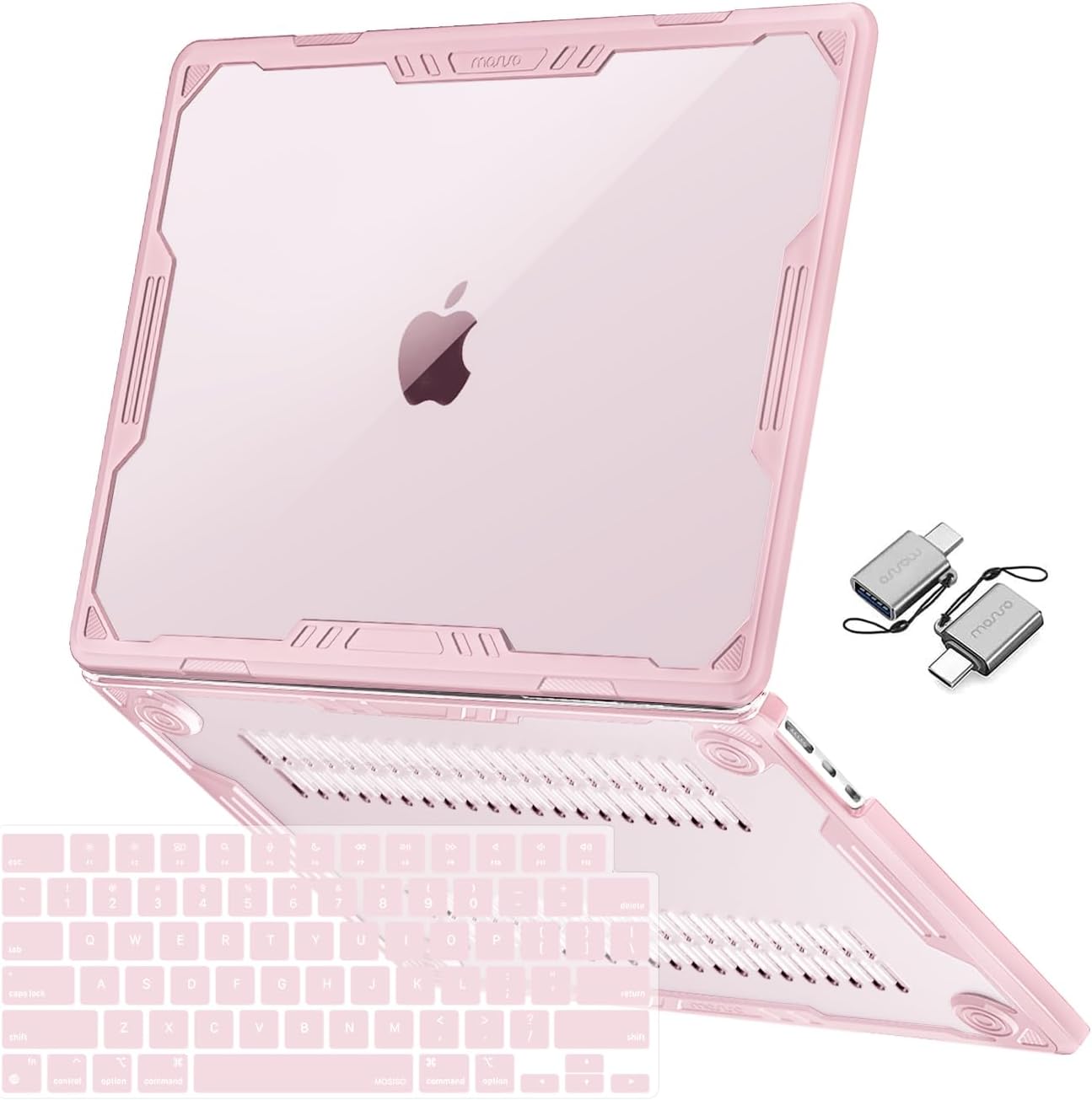 MOSISO Compatible with MacBook Air 13 inch Case 2026-2022 M5 A3449 M4 A3240 M3 A3113 M2 A2681, 3 in 1 Kit Symmetric Geometric Heavy Duty Hard Case with TPU Bumper for MacBook Air 13.6