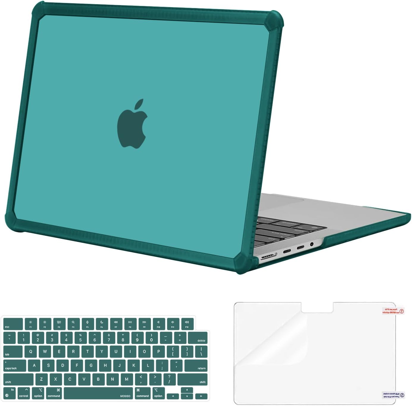 MOSISO Compatible with MacBook Pro 14 inch Case 2025-2021 M4 M3 M2 M1 A3112 A3185 A3401 A2918 A2992 A2779 A2442, Anti-Cracking Heavy Duty TPU Bumper Hard Case&Keyboard Skin&Screen Film, Pink