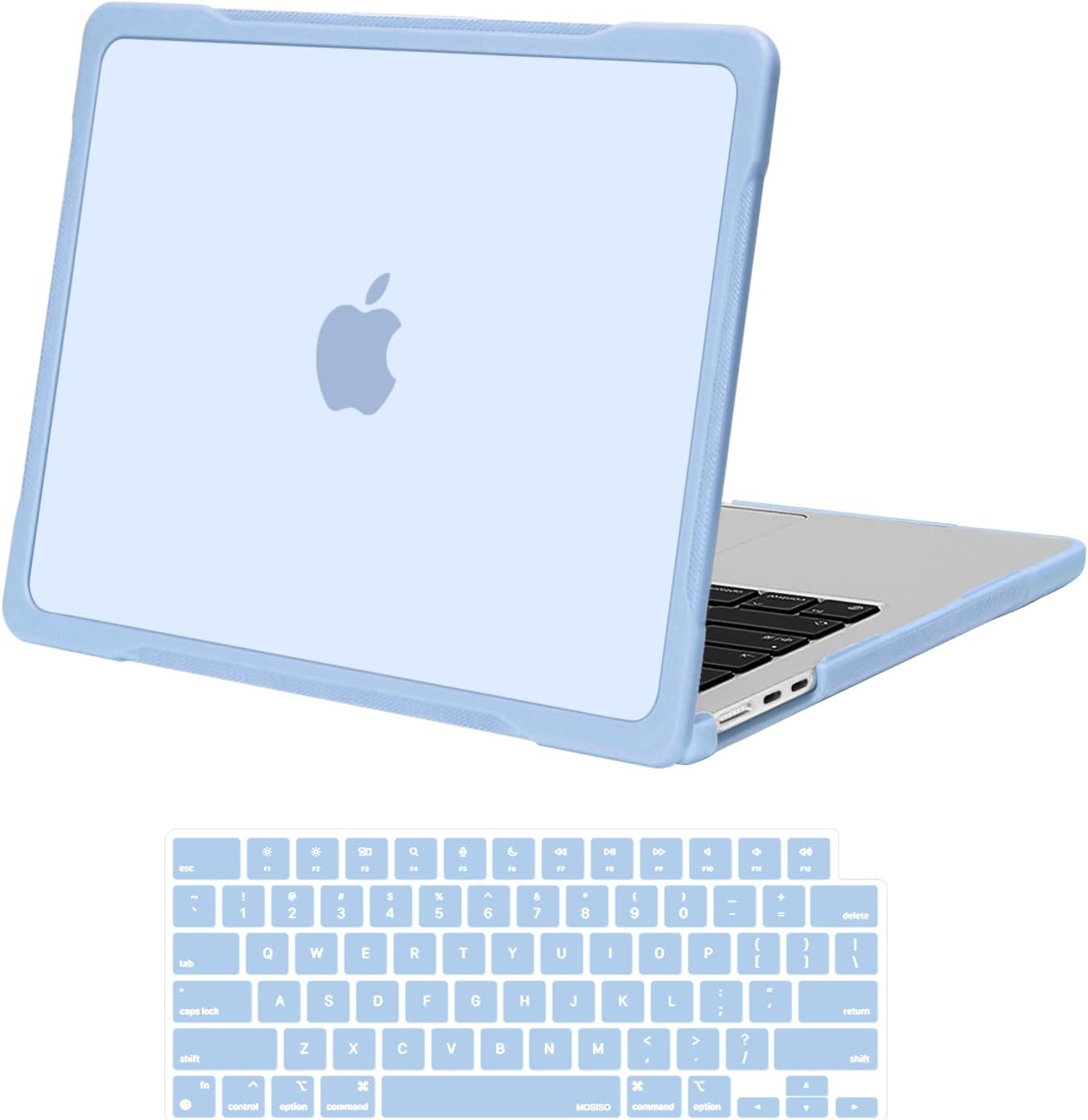 MOSISO Compatible with MacBook Air 13 inch Case M5 2026 M4 2025 M3 M2 2024-2022 A3449 A3240 A3113 A2681, 2 in 1 Kit Crack-Resistant Hard Case with Soft TPU Bumper for MacBook Air 13.6