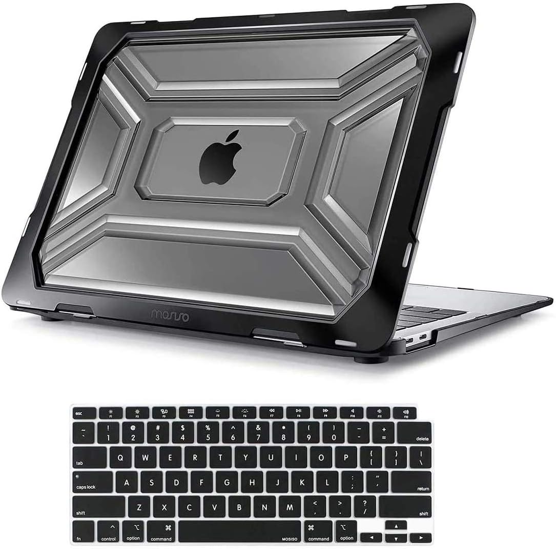 MOSISO Compatible with MacBook Air 13 inch Case 2022 2021 2020 Release A2337 M1 A2179 with Retina Display Touch ID, Heavy Duty Plastic Hard Shell Case with TPU Bumper & Keyboard Cover