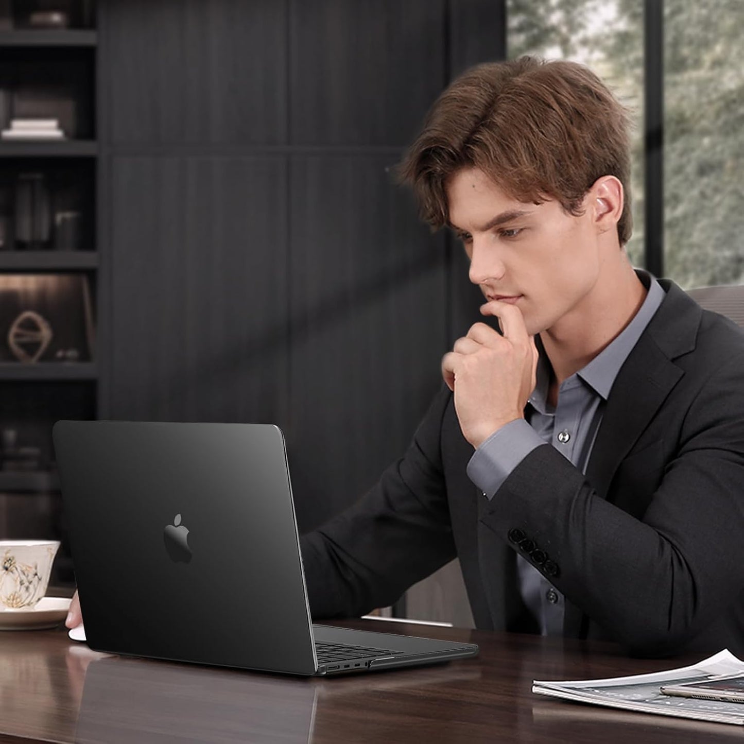 MOSISO Compatible with MacBook Pro 14 inch Case 2025-2021 M4 M3 M2 M1 A3112 A3185 A3401 A2918 A2992 A2779 A2442, Ultra-Thin Natural Original Hard Case&Keyboard Skin&Screen Film&Pouch,Space Black Clear