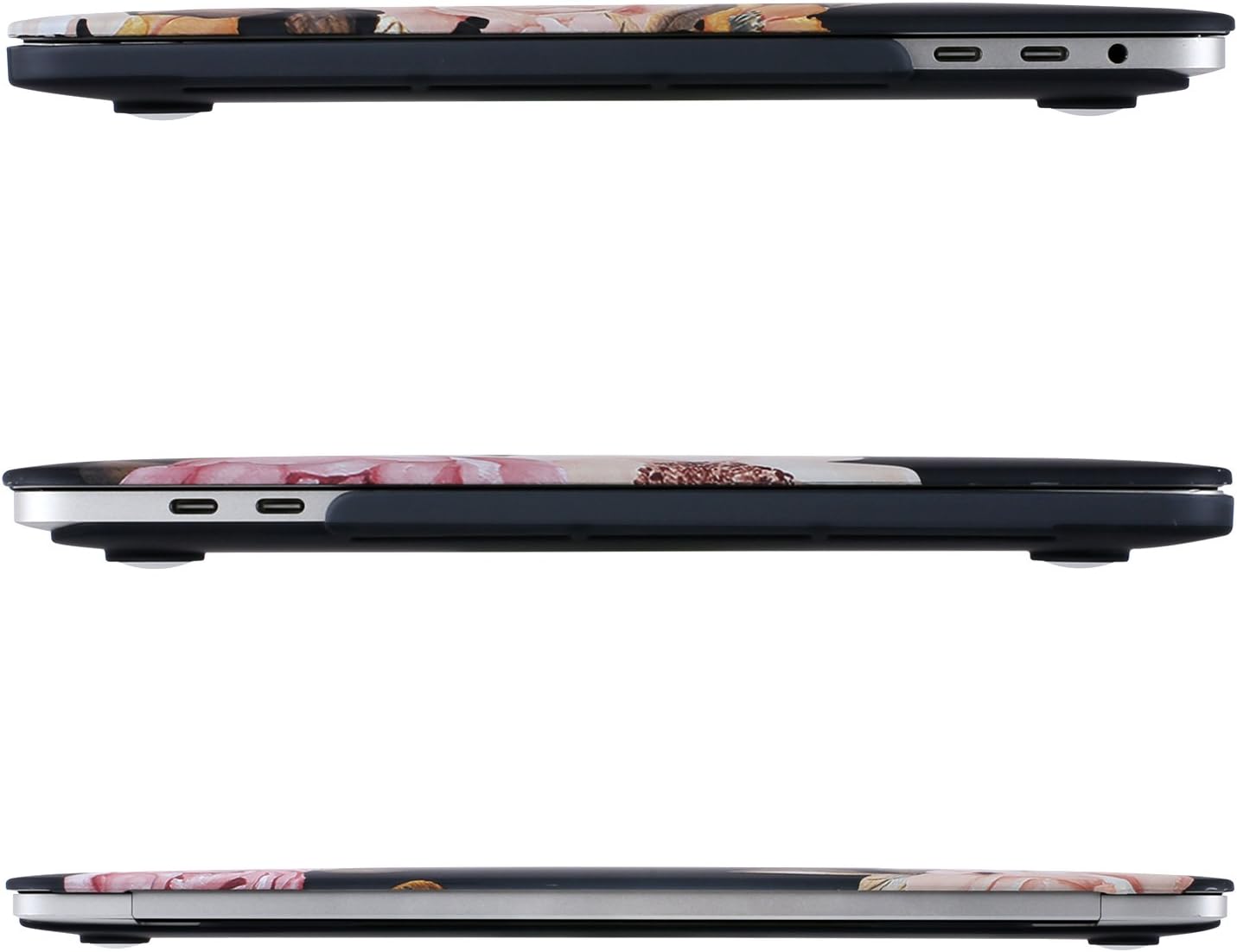 MOSISO Compatible with MacBook Pro 15 inch Case 2016-2019 Release A1990 A1707 with Touch Bar, Plastic Peony Hard Shell Case & Keyboard Cover Skin & Screen Protector