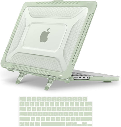 MOSISO Compatible with MacBook Pro 14 inch Case 2026-2021 M5-M1 A3434 A3112 A3185 A3401 A2918 A2992 A2779 A2442,Honeycomb TPU Bumper Hard Case with Fold Kickstand&Keyboard Skin