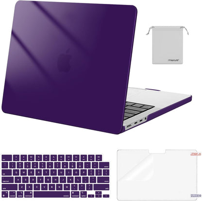 MOSISO Compatible with MacBook Pro 14 inch Case M5 2026 M4 2025 M3 M2 M1 2024-2021 A3427 A3426 A3434 A3112 A3185 A3401 A2918 A2992 A2779 A2442,Hard Case&Keyboard Skin&ScreenFilm&Pouch, Rose Quartz