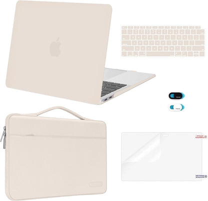 MOSISO Compatible with MacBook Air 13 inch Case M1 Chip 2021 2020 2019 2018 Release A2337 A2179 A1932 Retina Display, Plastic Hard Shell Case&Bag&Keyboard Skin&Webcam Cover&Screen Film, Black