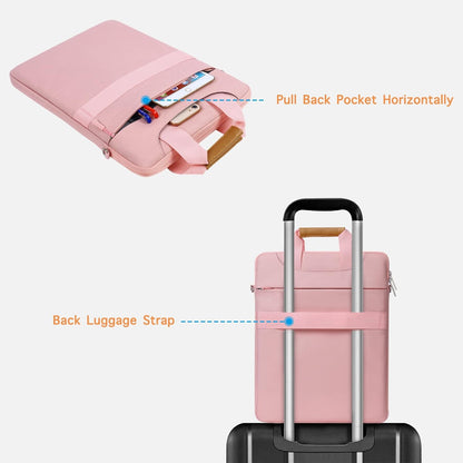 MOSISO Vertical Laptop Shoulder Bag Compatible with MacBook Air 15 inch M2 A2941 2023/Pro 16 2023-2019 M2 A2780 M1 A2485 A2141/Pro 15 A1398,15-15.6 inch Notebook with Zipper Pockets & Belt, Pink iMosiso