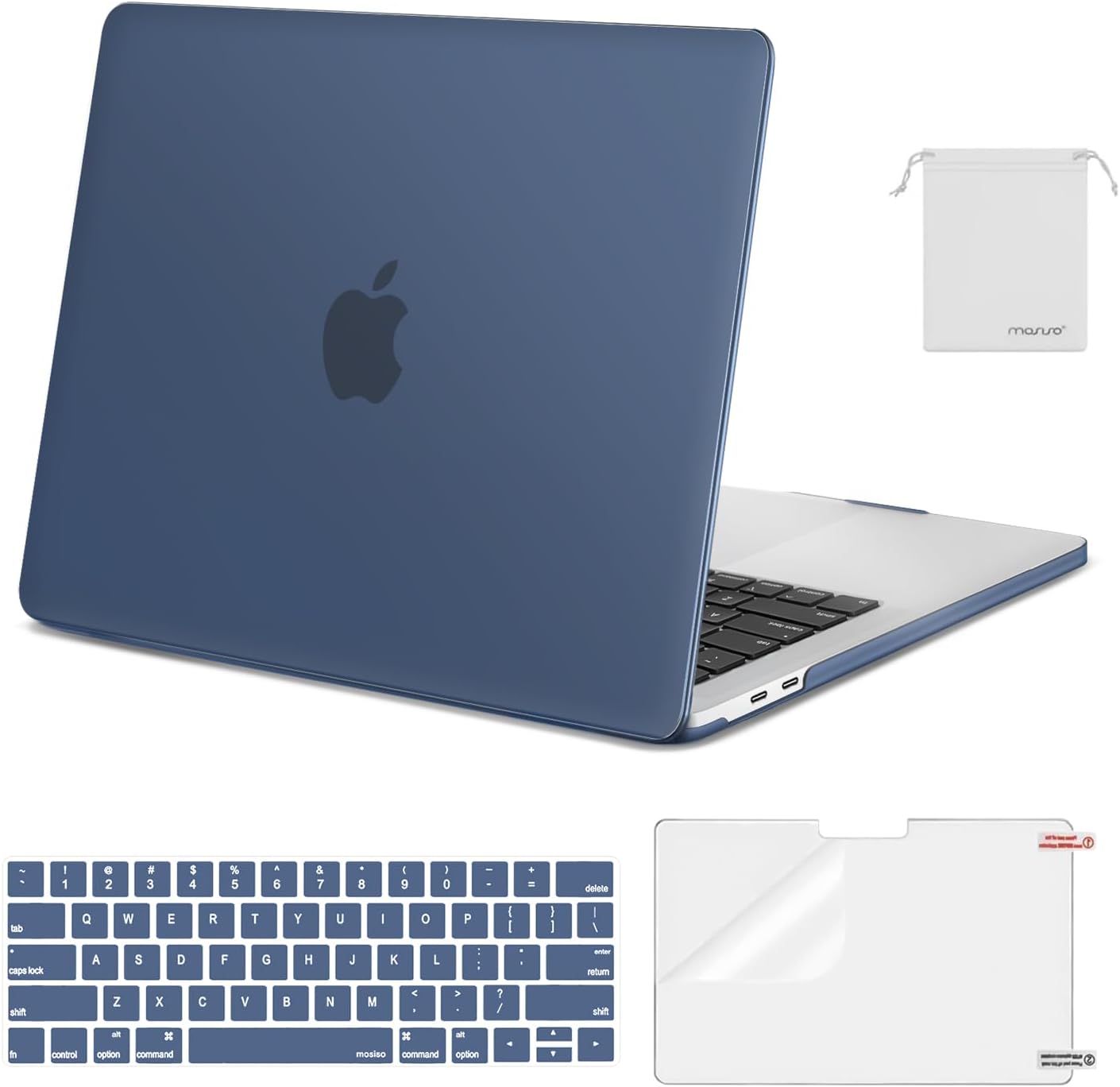 MOSISO Compatible with MacBook Pro 13 inch Case M2 2026 2025 2024 2023 2022-2016 A2338 M1 A2251 A2289 A2159 A1989 A1708 A1706,Plastic Hard Shell&Keyboard Cover&Screen Film&Storage Bag, Black