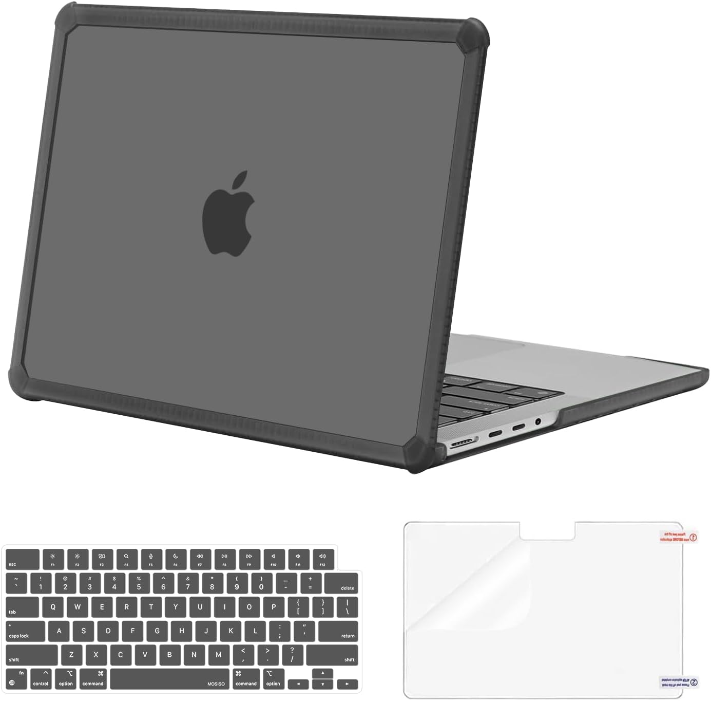 MOSISO Compatible with MacBook Pro 14 inch Case M5 2026 M4 M3 M2 M1 2025-2021 A3427 A3426 A3434 A3112 A3185 A3401 A2918 A2992 A2779 A2442,3 in 1 Kit Anti-Crack Hard Shell with TPU Bumper, Pink