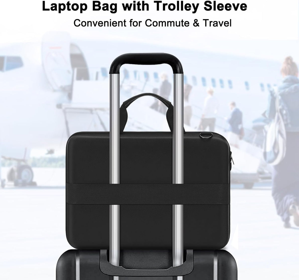 MOSISO X‑Pac EVA Hard‑Shell Laptop Bag for Men, 15‑16‑Inch Business Briefcase with 180‑Degree Full Opening