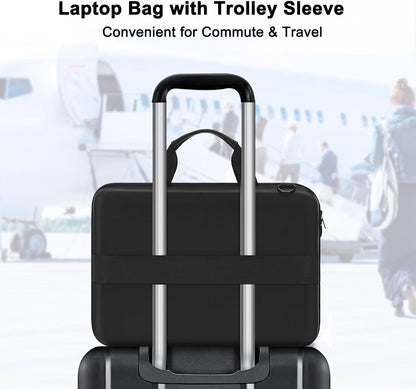 MOSISO X‑Pac EVA Hard‑Shell Laptop Bag for Men, 15‑16‑Inch Business Briefcase with 180‑Degree Full Opening