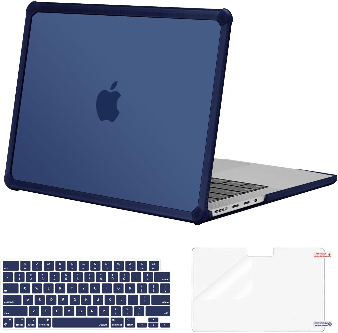 MOSISO Compatible with MacBook Pro 14 inch Case 2025-2021 M4 M3 M2 M1 A3112 A3185 A3401 A2918 A2992 A2779 A2442, Anti-Cracking Heavy Duty TPU Bumper Hard Case&Keyboard Skin&Screen Film, Pink