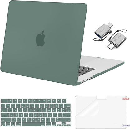MOSISO Compatible with MacBook Air 15 inch Case M5-M2 2026-2023 A3448 A3241 A3114 A2941, Hard Shell&Keyboard Cover&Screen Film&Type C, Great for Study Travel Work