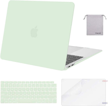 MOSISO Compatible with MacBook Air 13 inch Case M1 Chip 2021-2018 Release A2337 A2179 A1932, Plastic Hard Shell&Keyboard Cover&Screen Film&Storage Bag for MacBook Air 13.3 inch Case, Crystal Midnight