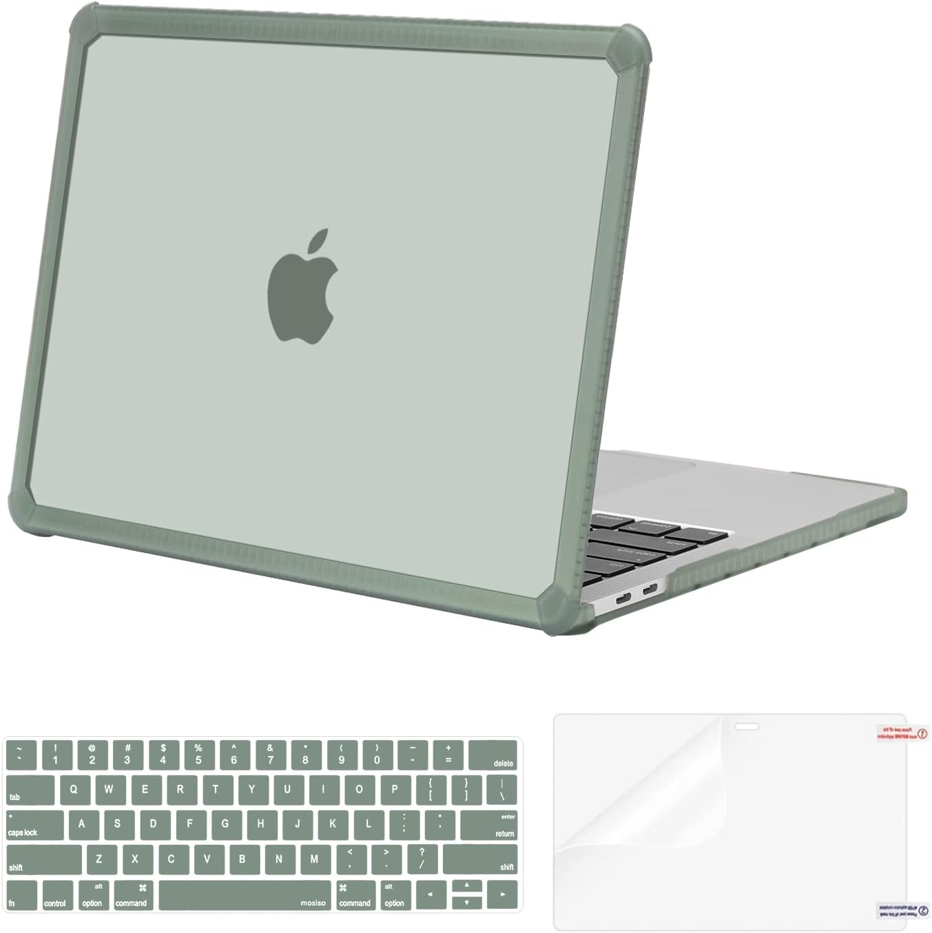 MOSISO Crack-Resistant Cover Compatible with MacBook Pro 13 inch Case M2 2026-2016 A2338 M1 A2251 A2289 A2159 A1989 A1708 A1706,Heavy Duty Shell with TPU Bumper&Keyboard Cover&ScreenFilm