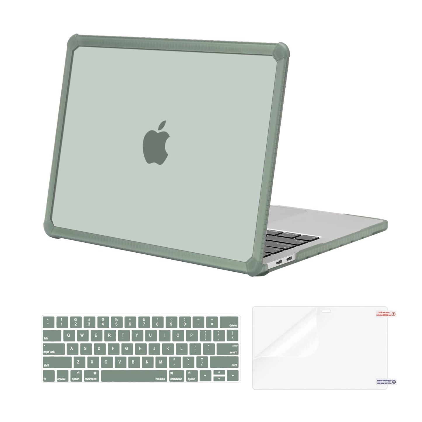 MOSISO Compatible with MacBook Pro 13 inch Case M2 2025-2016 A2338 M1 A2251 A2289 A2159 A1989 A1708 A1706, Anti-Cracking Heavy Duty Plastic TPU Bumper Hard Case&Keyboard Skin&Screen Film, Pink