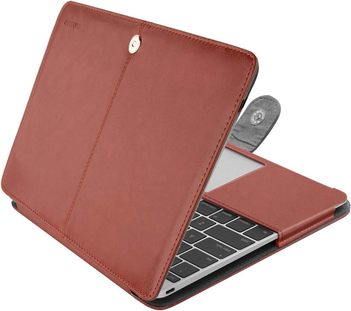 MOSISO PU Leather Case Compatible with MacBook 12 inch Case A1534 with Retina Display 2017 2016 2015 Release, Portfolio Protective Stand Cover Sleeve