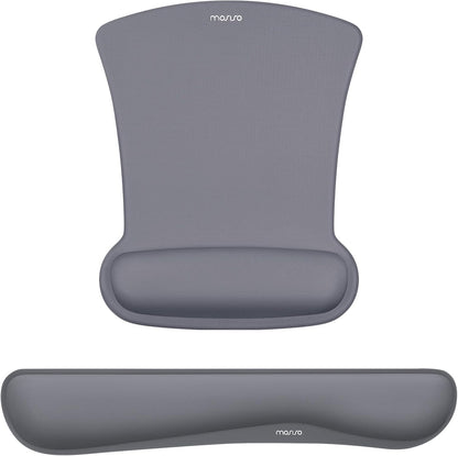 MOSISO Light‑Purple Ergonomic Memory‑Foam Keyboard & Mouse Wrist Rest Set, Non‑Slip Wrist Support Pads for Office Gaming Home Workspace