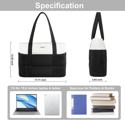 MOSISO Women Laptop Work Tote Bag,15‑16‑Inch,Multi‑Pocket Design with Built‑In Trolley Sleeve