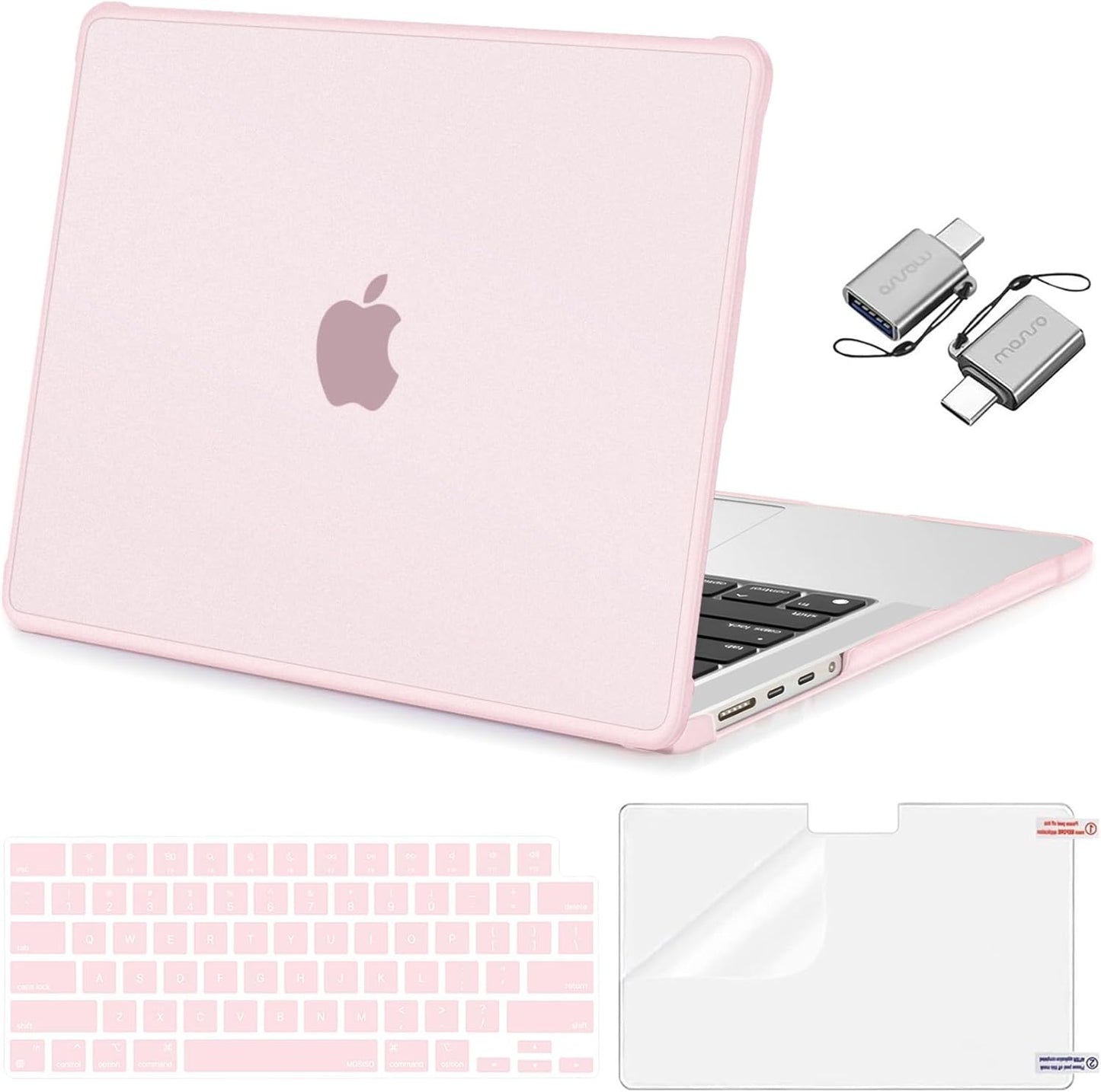 MOSISO Compatible with MacBook Pro 14 inch Case 2026-2021 M5 M4 M3 M2 M1 A3427 A3426 A3434 A3112 A3185 A3401 A2918 A2992 A2779 A2442, 4 in 1 Kit Crack-Resistant Reinforced Corners Shell, Space Black mysite