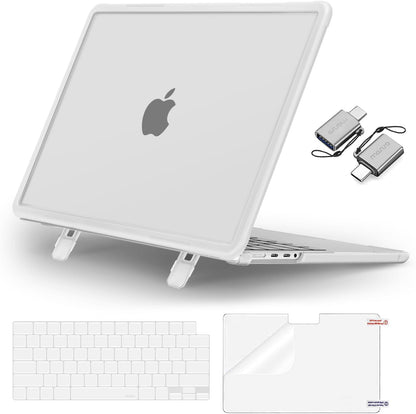 MOSISO Compatible with MacBook Pro 14 inch Case M5-M1 2026-2021 A3427 A3426 A3434 A3112 A3185 A3401 A2918 A2992 A2779 A2442, 4 in 1 Kit Shock-Absorbing Shell with Fold Kickstand