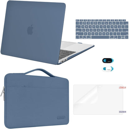 MOSISO Compatible with MacBook Air 13 inch Case M1 Chip 2021 2020 2019 2018 Release A2337 A2179 A1932 Retina Display, Plastic Hard Shell Case&Bag&Keyboard Skin&Webcam Cover&Screen Film, Black