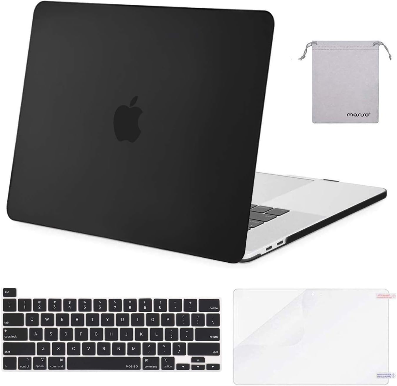 MOSISO Compatible with MacBook Pro 16 inch Case 2020 2019 Release A2141 with Touch Bar Touch ID, Protective Plastic Hard Shell Case & Keyboard Cover & Screen Protector & Storage Bag