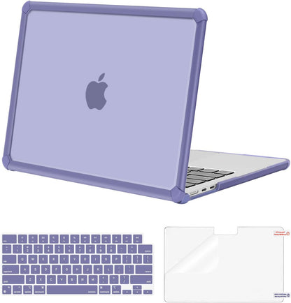 MOSISO Hard Case Compatible with MacBook Air 13 M2-M5 2022-2026, 3 in 1 Heavy Duty Crack Resistant Protective Cover with TPU Bumper