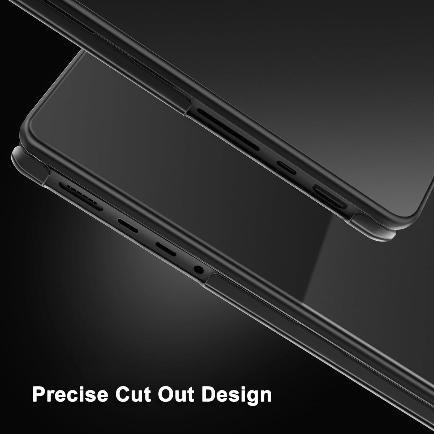 MOSISO Compatible with MacBook Pro 14 inch Case 2025-2021 M4 M3 M2 M1 A3112 A3185 A3401 A2918 A2992 A2779 A2442, Ultra-Thin Natural Original Hard Case&Keyboard Skin&Screen Film&Pouch,Space Black Clear