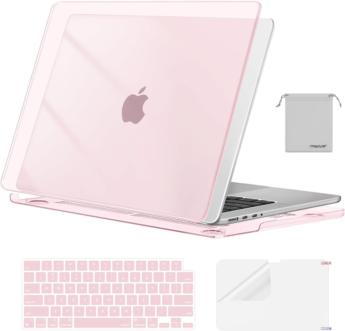 MOSISO 4in1 MultiColor Hard Shell Case Compatible with MacBook Pro 16 Inch M5-M1 Protective Laptop Cover With Keyboard Cover Screen Film Storage Pouch
