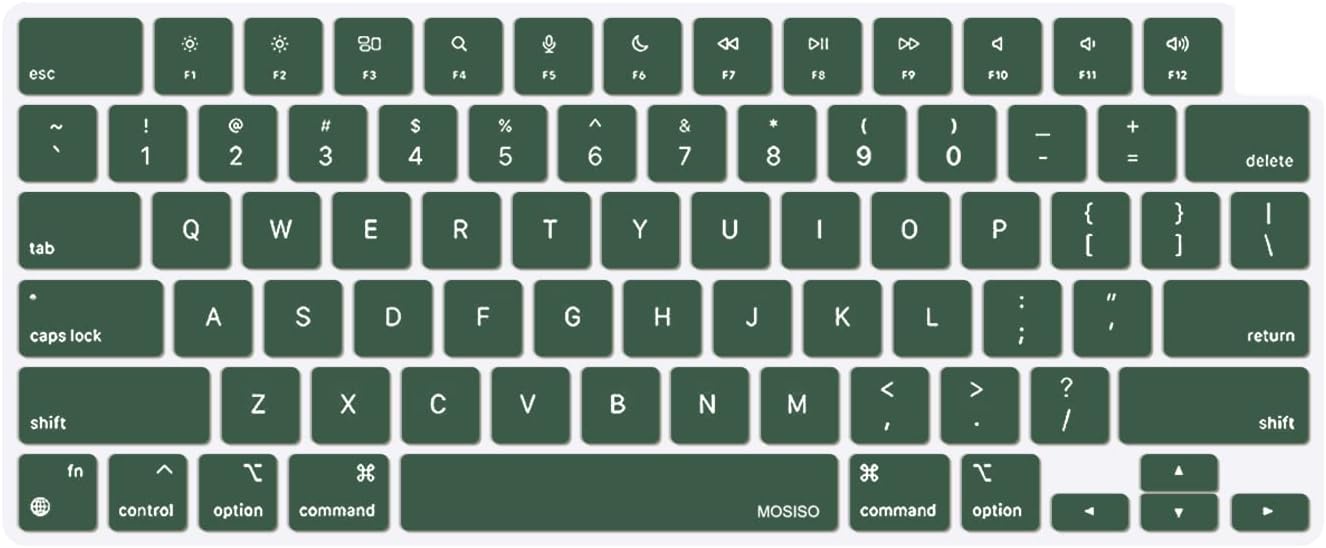 MOSISO Keyboard Cover Skin Compatible with MacBook Air 15 inch M3 A3114 M2 A2941/Air 13.6 A3113 A2681/Pro 14/16 M4 M3 M2 M1