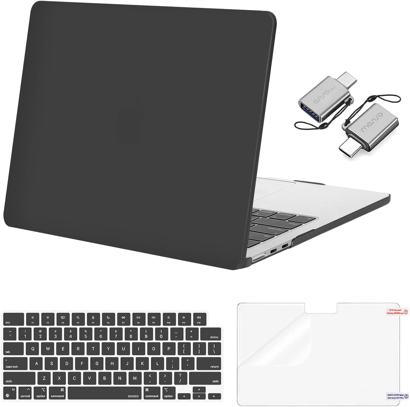 MOSISO Compatible with MacBook Air 13 inch Case M5 2026 M4 2025 M3 M2 2024-2022 A3449 A3240 A3113 A2681, Hard Shell&Keyboard Cover&Screen Film&Type C for MacBook Air 13.6 inch Case