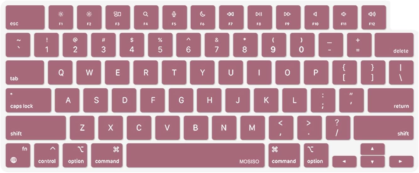 MOSISO Keyboard Cover Skin Compatible with MacBook Air 15 inch M3 A3114 M2 A2941/Air 13.6 A3113 A2681/Pro 14/16 M4 M3 M2 M1