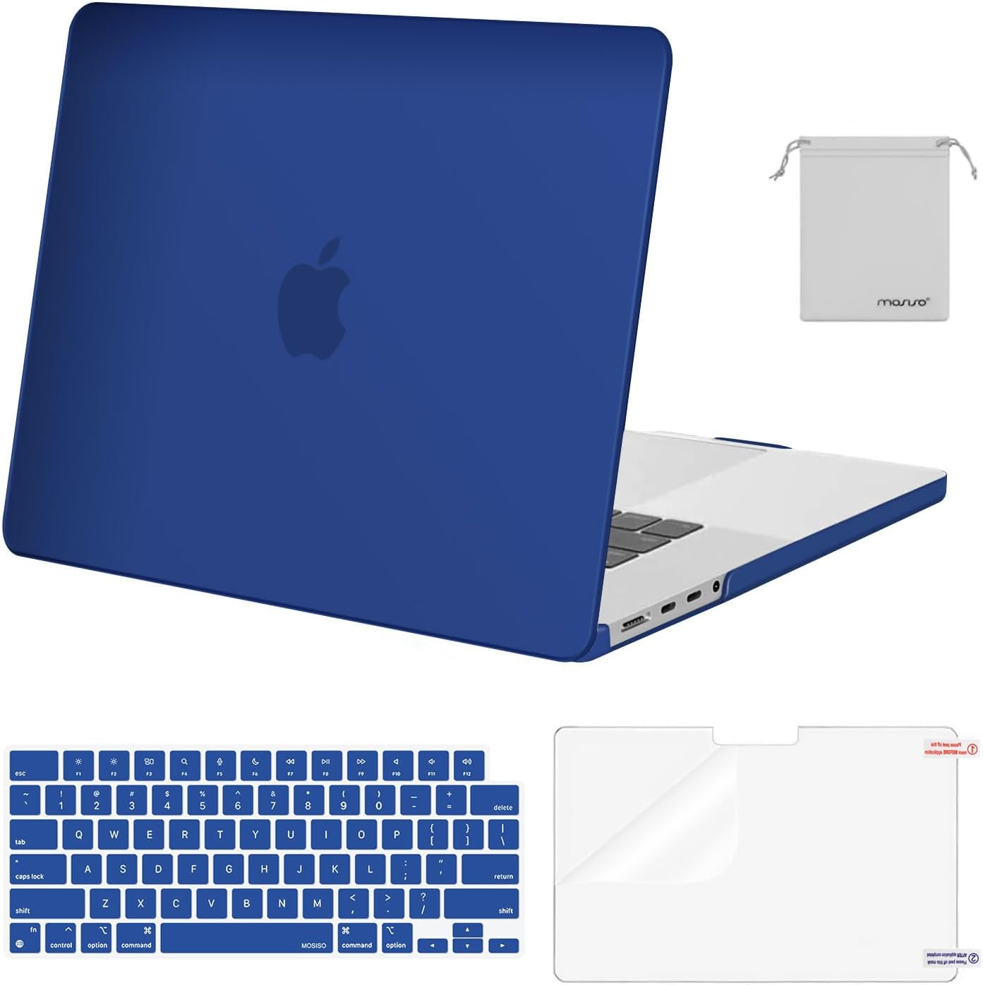 MOSISO Compatible with MacBook Pro 16 inch Case M5 2026 M4 2025 M3 M2 M1 2024-2021 A3429 A3428 A3403 A3186 A2991 A2780 A2485, Protective Hard Shell&Keyboard Cover&Screen Film&Pouch