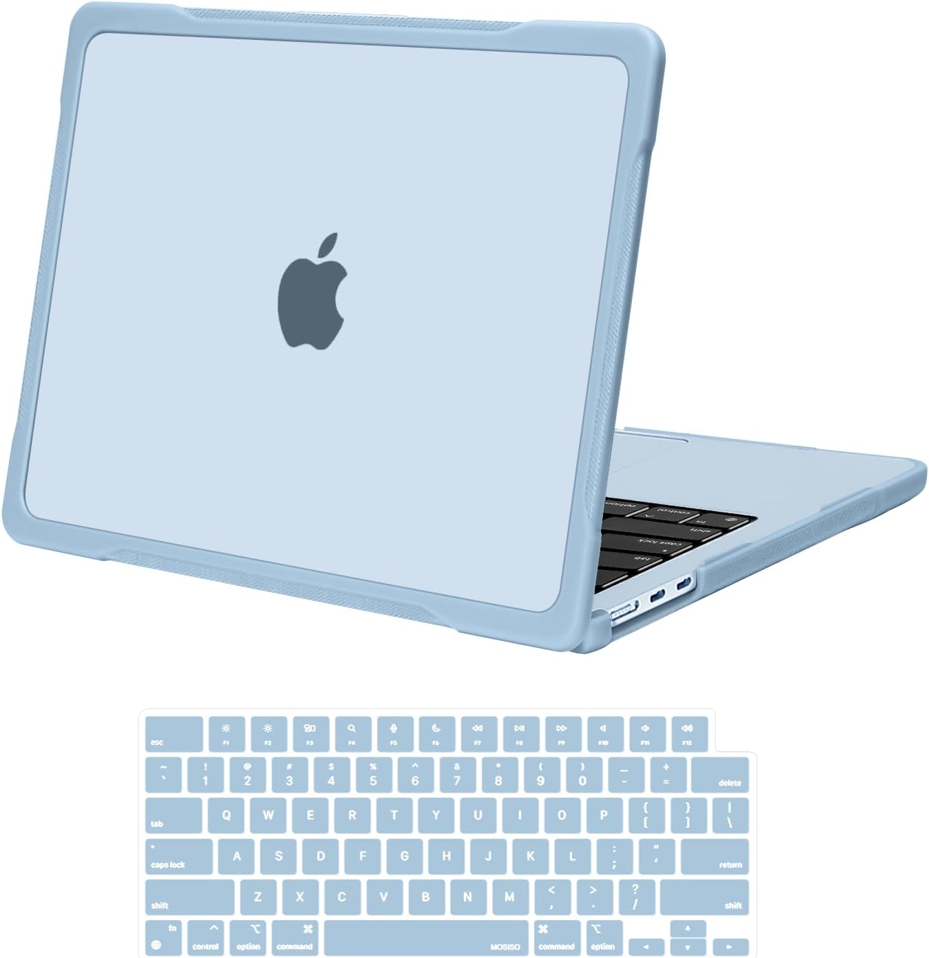 MOSISO Compatible with MacBook Air 13 inch Case M5 2026 M4 2025 M3 M2 2024-2022 A3449 A3240 A3113 A2681, 2 in 1 Kit Crack-Resistant Hard Case with Soft TPU Bumper for MacBook Air 13.6
