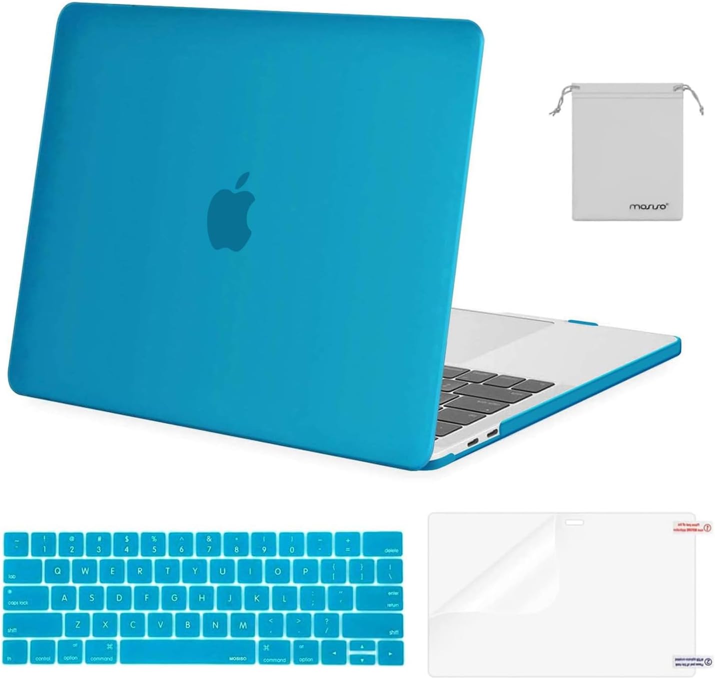 MOSISO Compatible with MacBook Pro 13 inch Case M2 2026 2025 2024 2023 2022-2016 A2338 M1 A2251 A2289 A2159 A1989 A1708 A1706,Plastic Hard Shell&Keyboard Cover&Screen Film&Storage Bag, Black