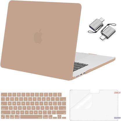 MOSISO Compatible with MacBook Air 15 inch Case M5-M2 2026-2023 A3448 A3241 A3114 A2941, Hard Shell&Keyboard Cover&Screen Film&Type C, Great for Study Travel Work