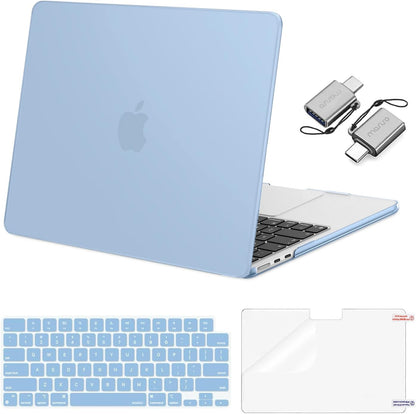 MOSISO Compatible with MacBook Air 13 inch Case M2-M5 2022-2026 A3449 A3240 A3113 A2681, 3 in 1 Heavy Duty Crack Resistant Hard Case with TPU Bumper