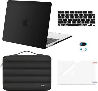 MOSISO Compatible with MacBook Air 13 inch Case M5 2026 M4 2025 M3 M2 2024-2022 A3449 A3240 A3113 A2681, Hard Case&Puffy Bag&Keyboard Cover&Webcam Cover&ScreenFilm for MacBook Air 13.6, Antique Green