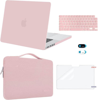 MOSISO 5‑in‑1 Hard‑Shell & Carry‑Sleeve Kit for MacBook Pro 16(A3429‑A2485), Keyboard‑Cover, Screen‑Film & Webcam‑Cover