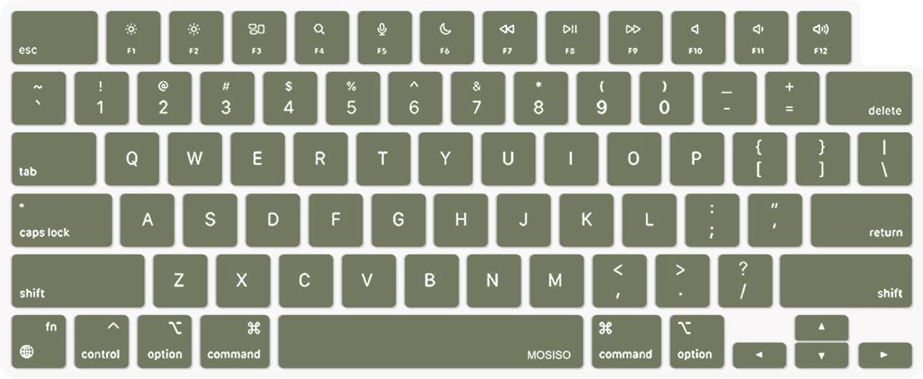MOSISO Keyboard Cover Skin Compatible with MacBook Air 15 inch M3 A3114 M2 A2941/Air 13.6 A3113 A2681/Pro 14/16 M4 M3 M2 M1
